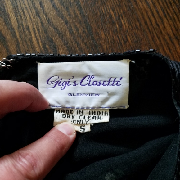 Vtg Black Sequin Disco Top Size Small - Picture 5 of 7